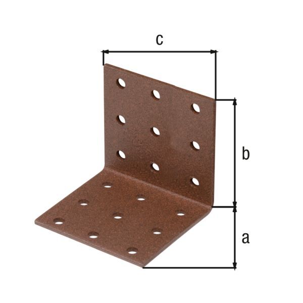 Alberts DURAVIS Lochplattenwinkel sendzimirverzinkt rostbraun 60 x 60 x 60 mm Produktbild Alberts DURAVIS Lochplattenwinkel sendzimirverzinkt rostbraun 60 x 60 x 60 mm