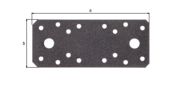 Alberts DURAVIS Flachverbinder sendzimirverzinkt schwarzdiamant 133 x 55 x 2,5 mm Produktbild Alberts DURAVIS Flachverbinder sendzimirverzinkt schwarzdiamant 133 x 55 x 2,5 mm