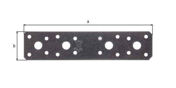 Alberts DURAVIS Flachverbinder sendzimirverzinkt schwarzdiamant 180 x 40 x 3,0 mm Produktbild Alberts DURAVIS Flachverbinder sendzimirverzinkt schwarzdiamant 180 x 40 x 3,0 mm