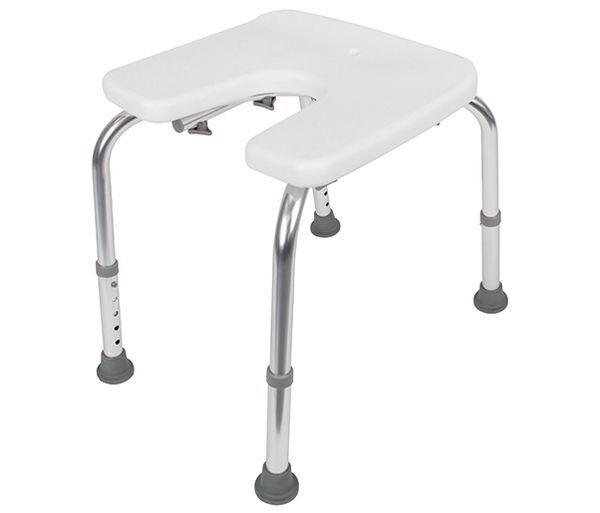 Alberts Duschhocker U-Form höhenverstellbar Kunststoff weiß Sitzfläche 400x380mm Produktbild Alberts Duschhocker U-Form höhenverstellbar Kunststoff weiß Sitzfläche 400x380mm