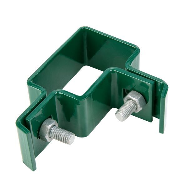 Alberts Eckschelle für Vierkantpfosten 60x40 mm grün kunststoffbeschichtet Produktbild Alberts Eckschelle für Vierkantpfosten 60x40 mm grün kunststoffbeschichtet