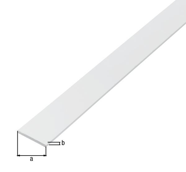 Produktbild Alberts eco Flachstange, PVC weiß, LxBxS 1000 x 30 x 3 mm bild 2