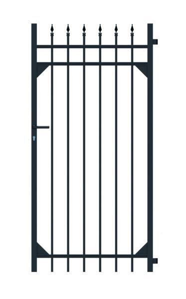 Alberts Einzeltor Columbus matt schwarz 965x1800mm zum Einbetonieren Produktbild Alberts Einzeltor Columbus matt schwarz 965x1800mm zum Einbetonieren