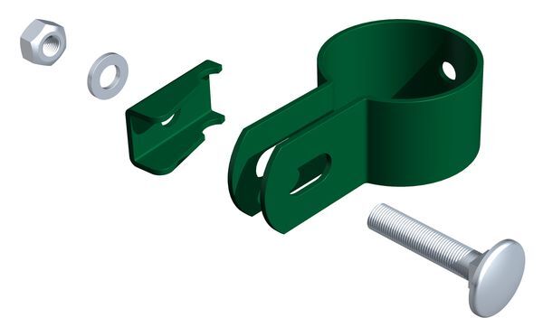 Alberts Endschelle grün zur Befestigung von Zaunfeldern an Pfosten 34 mm Produktbild Alberts Endschelle grün zur Befestigung von Zaunfeldern an Pfosten 34 mm