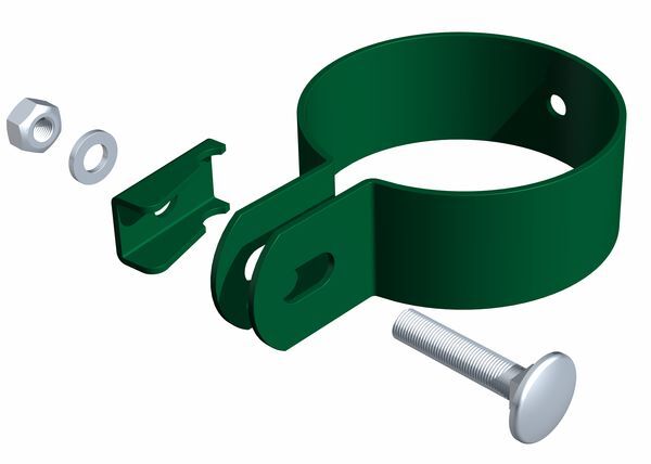 Alberts Endschelle grün zur Befestigung von Zaunfeldern an Pfosten 60 mm Produktbild Alberts Endschelle grün zur Befestigung von Zaunfeldern an Pfosten 60 mm