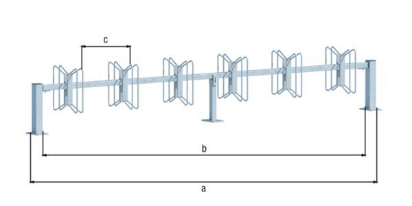 Alberts Fahrradständer Hagen Grundelement zum Schrauben 12 Einstellplätze Halter 90Grad Produktbild Alberts Fahrradständer Hagen Grundelement zum Schrauben 12 Einstellplätze Halter 90Grad bild 2