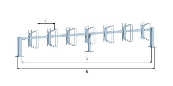 Alberts Fahrradständer Hagen Grundelement zum Schrauben 14 Einstellplätze Halter 45Grad Produktbild Alberts Fahrradständer Hagen Grundelement zum Schrauben 14 Einstellplätze Halter 45Grad bild 2