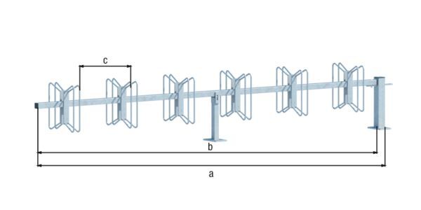 Alberts Fahrradständer Hagen Anbauelement zum Schrauben 12 Einstellplätze Halter 90Grad Produktbild Alberts Fahrradständer Hagen Anbauelement zum Schrauben 12 Einstellplätze Halter 90Grad bild 2