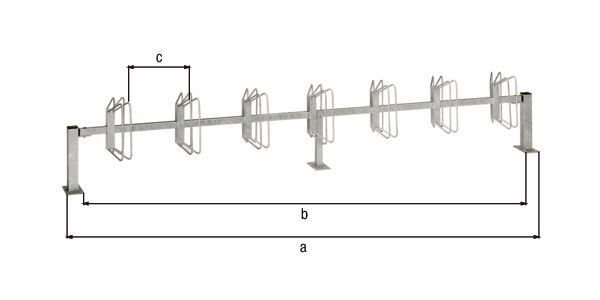 Alberts Fahrradständer Hagen Grundelement zum Schrauben 7 Einstellplätze Halter 45 Grad Produktbild Alberts Fahrradständer Hagen Grundelement zum Schrauben 7 Einstellplätze Halter 45 Grad bild 2