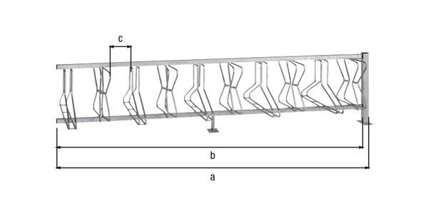 Alberts Fahrradständer Bremen Anbauelement zum Schrauben 20 Einstellplätze Produktbild Alberts Fahrradständer Bremen Anbauelement zum Schrauben 20 Einstellplätze bild 2