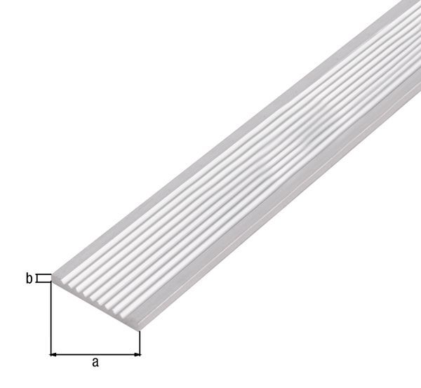 Alberts Flachleiste geriffelt Alu silber eloxiert 1000 x 40 x 3 mm Alberts Flachleiste geriffelt Alu silber eloxiert 1000 x 40 x 3 mm