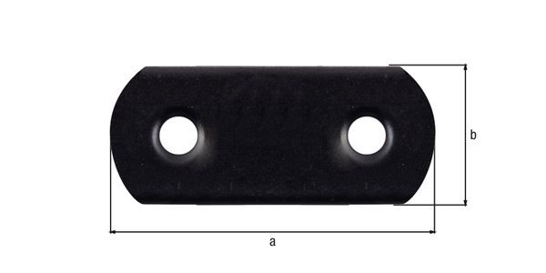 Produktbild Flachverbinder mit abgerundeten Enden, verzinkt, schwarz, BxH 16x37 mm bild 2