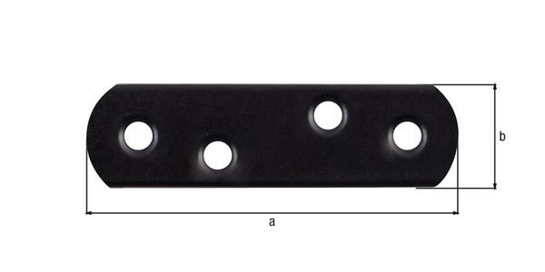 Produktbild Flachverbinder mit abgerundeten Enden, verzinkt, schwarz, BxH 16x57 mm bild 2