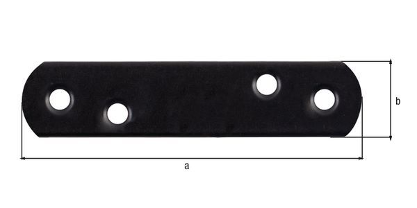 Produktbild Flachverbinder mit abgerundeten Enden, verzinkt, schwarz, BxH 19x77 mm bild 2