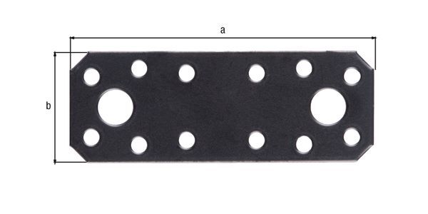 Produktbild Flachverbinder, verzinkt, schwarz, LxB 96x35 mm bild 2