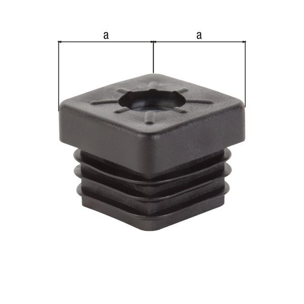 Produktbild Gewindestopfen, Kst. schwarz, BxT 20 x 20 mm, Gewinde M8 bild 2