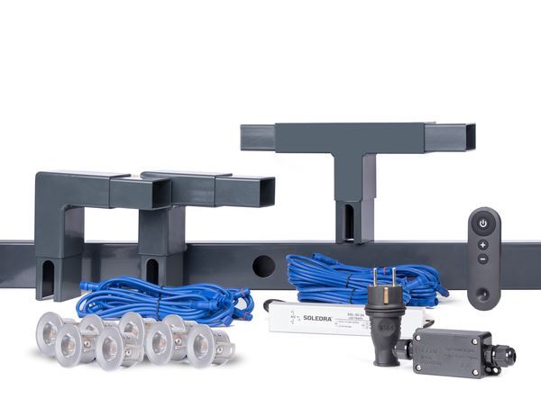 Alberts Highlight Set anthrazit für Zaunlänge 8 meter mit 8 Leuchten Produktbild Alberts Highlight Set anthrazit für Zaunlänge 8 meter mit 8 Leuchten