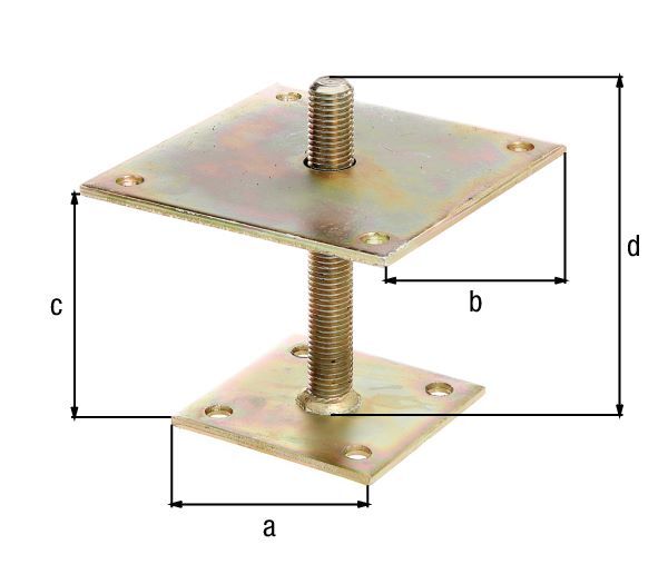 Alberts I Pfostenträger höhenverstellbar 30 bis 150 mm zum Aufschrauben Platte 150x150mm