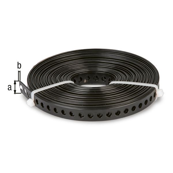 Produktbild Lochband, verzinkt, schwarz, Breite 12 mm, Länge 10 m bild 2