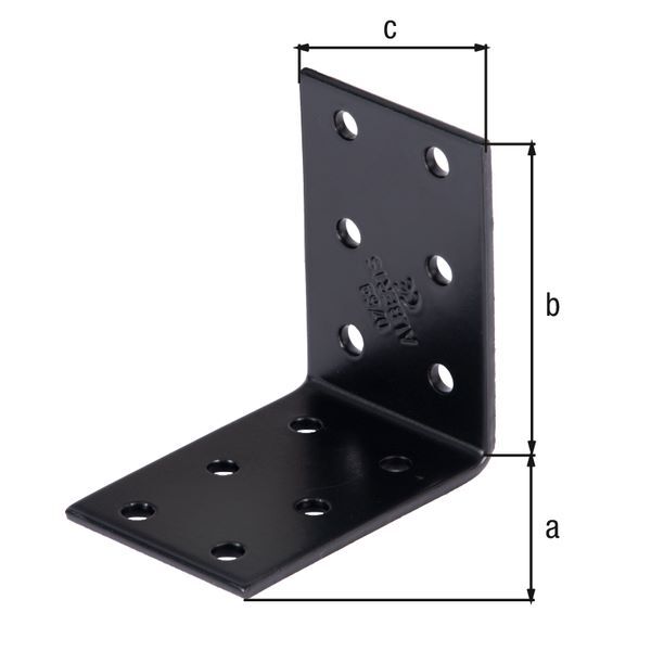 Produktbild Lochplattenwinkel, verzinkt, schwarz, TxHxB 60x60x40 mm bild 2
