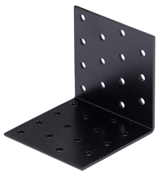 Produktbild Alberts Lochplattenwinkel verzinkt schwarz TxHxB 80x80x80 mm