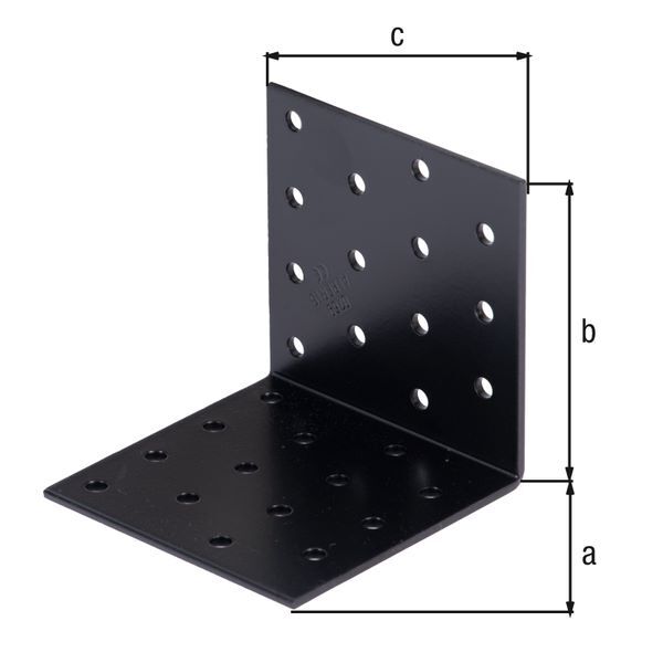 Produktbild Lochplattenwinkel, verzinkt, schwarz, TxHxB 80x80x80 mm bild 2