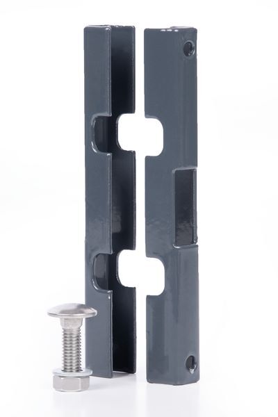 Alberts Mattenverbinder anthrazit für Doppelstab Gittermatten mit Schrauben M8x30mm Produktbild Alberts Mattenverbinder anthrazit für Doppelstab Gittermatten mit Schrauben M8x30mm