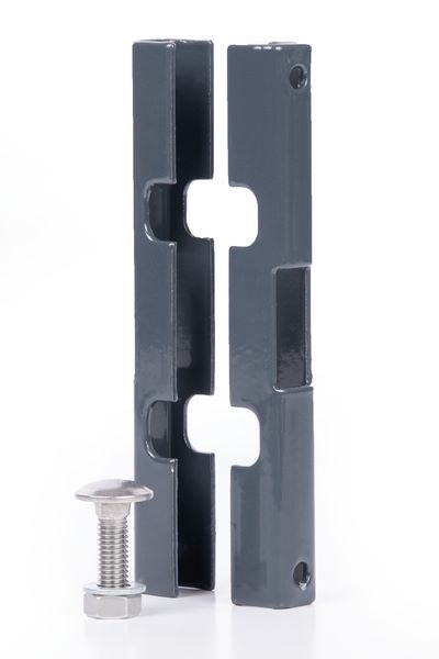 Alberts Mattenverbinder anthrazit für Doppelstab Gittermatten mit Schrauben M10x30mm Produktbild Alberts Mattenverbinder anthrazit für Doppelstab Gittermatten mit Schrauben M10x30mm