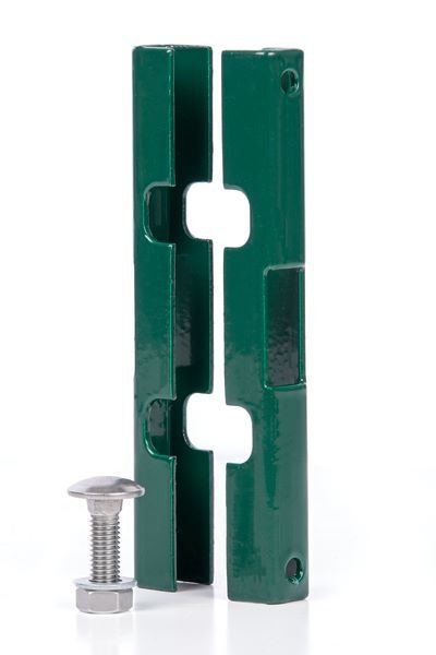 Alberts Mattenverbinder grün für Doppelstab Gittermatten mit Schrauben M10x30mm Produktbild Alberts Mattenverbinder grün für Doppelstab Gittermatten mit Schrauben M10x30mm