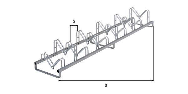 Alberts Mehrfach Fahrradständer Kiel freistehend 3000mm lang 10 Einstellplätze Produktbild Alberts Mehrfach Fahrradständer Kiel freistehend 3000mm lang 10 Einstellplätze bild 2