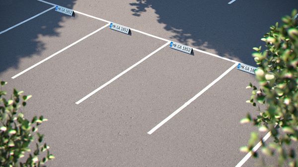 Produktbild Parkbegrenzer zur Bodenmontage, feuerverzinkt, zum Aufschrauben, 525x130x115 mm bild 2