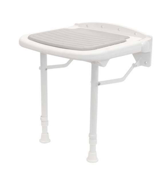 Alberts Polstersitz höhenverstellbar Kunststoff weiß Polster grau Sitzfläche 380x370 Produktbild Alberts Polstersitz höhenverstellbar Kunststoff weiß Polster grau Sitzfläche 380x370