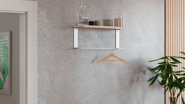 Produktbild Regalträger Donna, weißaluminium glänzend kstbe. RAL 9006, 180x150x500 mm bild 4