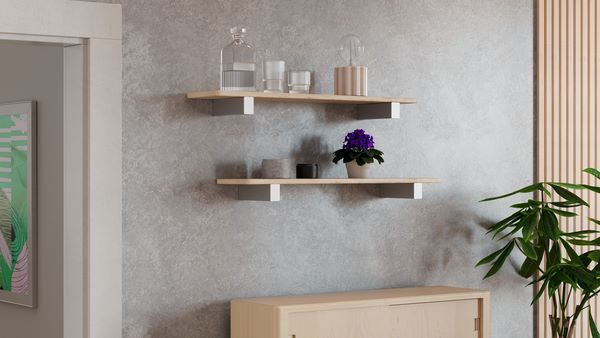 Produktbild Regalträger Mona, weißaluminium glänzend kstbe. RAL 9006, 60x300x40 mm bild 4