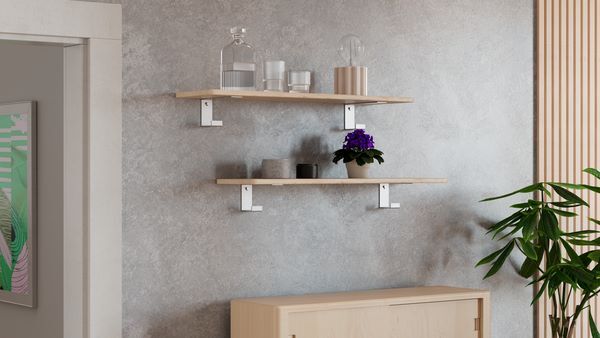 Produktbild Regalträger Quinn, weißaluminium glänzend kstbe. RAL 9006, 100x200x45 mm bild 4