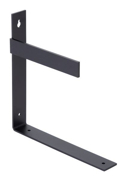 Produktbild Alberts Regalträger 205x205x30mm Uma links matt schwarz mit Feinstruktur RAL 9005