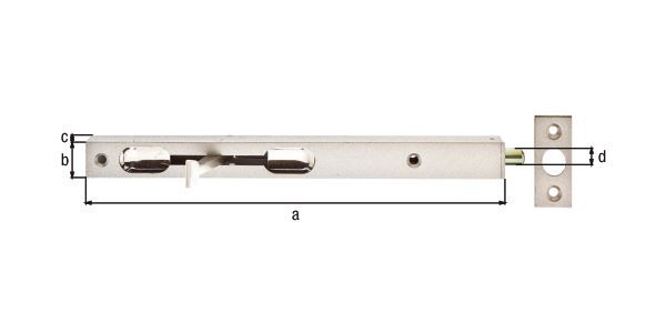 Alberts Rohrkantriegel mit Schieber und Schließblech 220x20x15mm Bolzen 10,0mm Produktbild Alberts Rohrkantriegel mit Schieber und Schließblech 220x20x15mm Bolzen 10,0mm bild 2