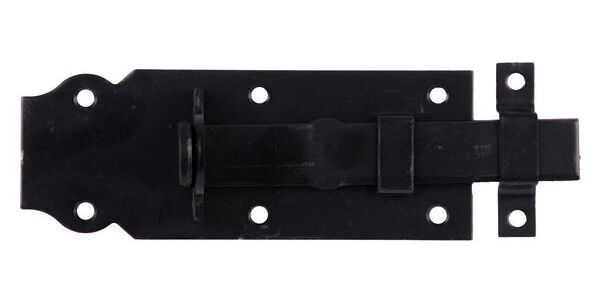 Produktbild Alberts Schlossriegel mit flachem Griffgerade verzinkt schwarz Platte LxB 120x44 mm