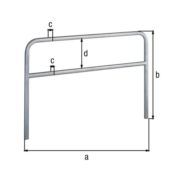Alberts Schutzbügel Ratio zum Einbetonieren mit Querrohr 1500x1000mm Rahmen 48mm Produktbild Alberts Schutzbügel Ratio zum Einbetonieren mit Querrohr 1500x1000mm Rahmen 48mm bild 2