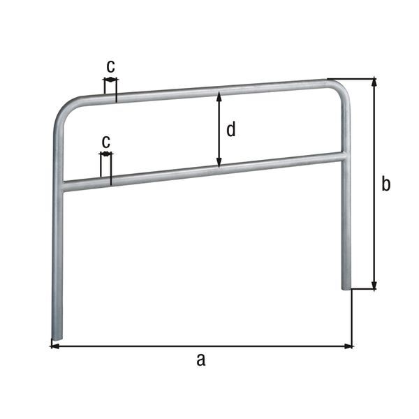 Alberts Schutzbügel Ratio zum Einbetonieren mit Querrohr 3000x1000mm Rahmen 48mm Produktbild Alberts Schutzbügel Ratio zum Einbetonieren mit Querrohr 3000x1000mm Rahmen 48mm bild 2