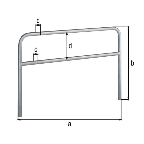 Alberts Schutzbügel Ratio zum Einbetonieren mit Querrohr 2500x1000mm Rahmen 60mm Produktbild Alberts Schutzbügel Ratio zum Einbetonieren mit Querrohr 2500x1000mm Rahmen 60mm bild 2