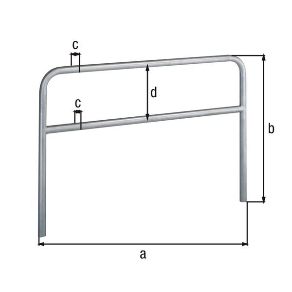 Alberts Schutzbügel Ratio zum Einbetonieren mit Querrohr 3000x1500mm Rahmen 60mm Produktbild Alberts Schutzbügel Ratio zum Einbetonieren mit Querrohr 3000x1500mm Rahmen 60mm bild 2