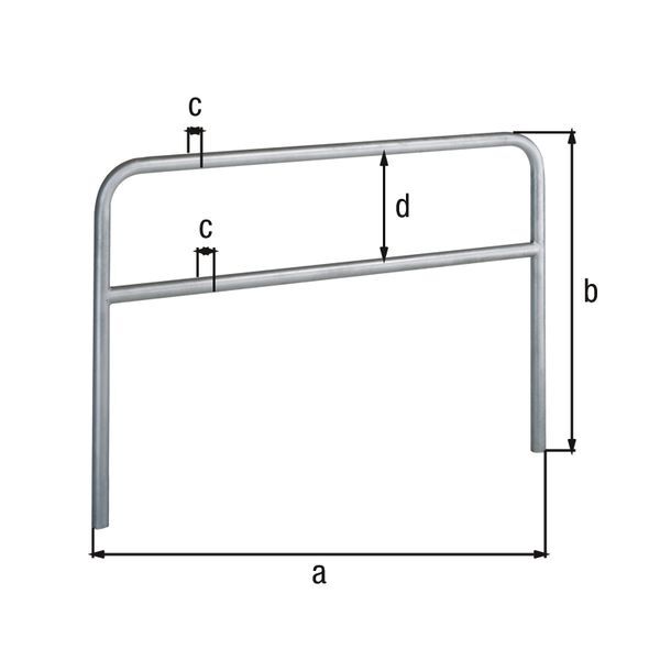 Alberts Schutzbügel Ratio zum Einbetonieren mit Querrohr 1500x800mm Rahmen 48mm Produktbild Alberts Schutzbügel Ratio zum Einbetonieren mit Querrohr 1500x800mm Rahmen 48mm bild 2