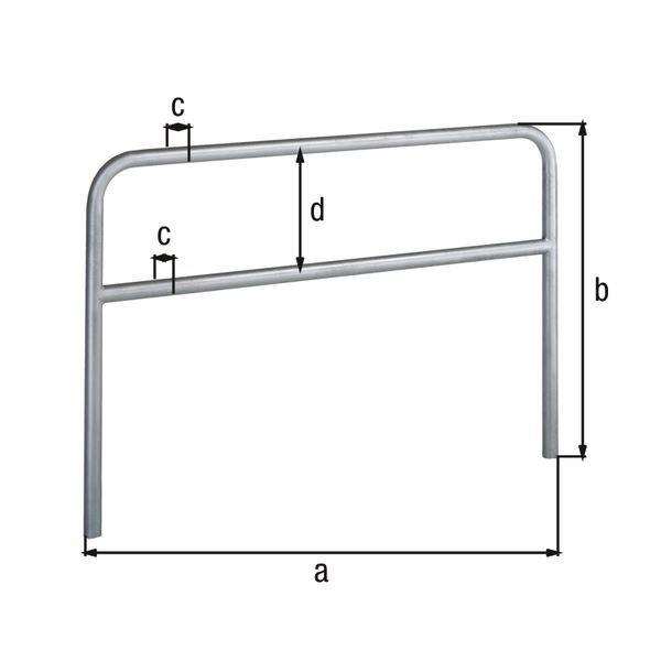 Alberts Schutzbügel Ratio zum Einbetonieren mit Querrohr 1500x800mm Rahmen 60mm Produktbild Alberts Schutzbügel Ratio zum Einbetonieren mit Querrohr 1500x800mm Rahmen 60mm bild 2