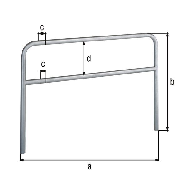 Alberts Schutzbügel Ratio zum Einbetonieren mit Querrohr 2500x800mm Rahmen 60mm Produktbild Alberts Schutzbügel Ratio zum Einbetonieren mit Querrohr 2500x800mm Rahmen 60mm bild 2