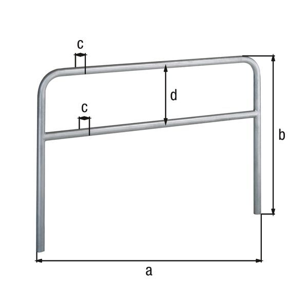 Alberts Schutzbügel Ratio zum Einbetonieren mit Querrohr 3000x800mm Rahmen 60mm Produktbild Alberts Schutzbügel Ratio zum Einbetonieren mit Querrohr 3000x800mm Rahmen 60mm bild 2
