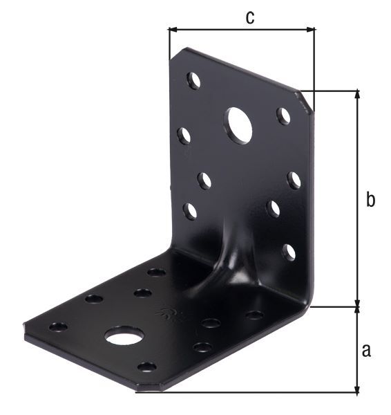 Produktbild Schwerlast-Winkelverbinder m.Sicke, verzinkt, schwarz, TxHxB 70x70x55 mm bild 4