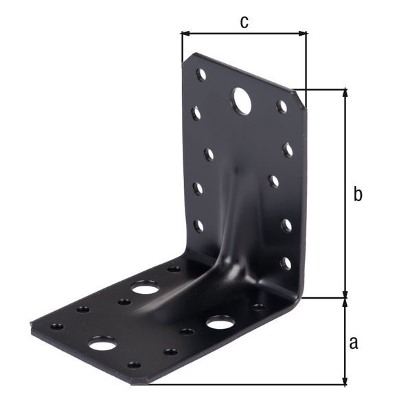 Produktbild Schwerlast-Winkelverbinder m.Sicke, verzinkt, schwarz, TxHxB 90x90x65 mm bild 4