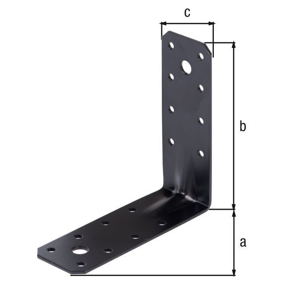 Produktbild Schwerlast-Winkelverbinder, verzinkt, schwarz, TxHxB: 125x125x45 mm bild 2