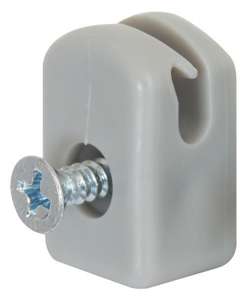 Alberts Spanndrahthalter aus Kunststoff grau mit Schraube Produktbild Alberts Spanndrahthalter aus Kunststoff grau mit Schraube